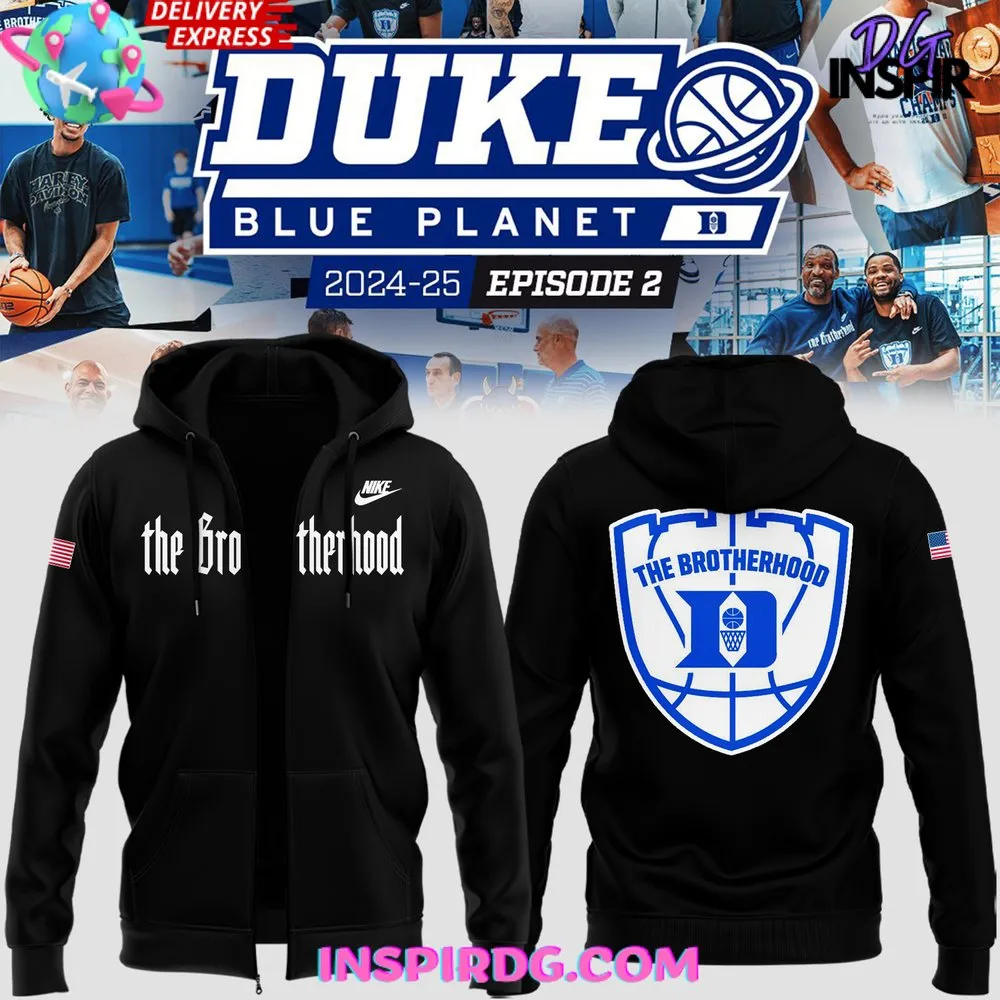 -Duke Blue Planet The Brotherhood 2024 Black Zip Hoodie