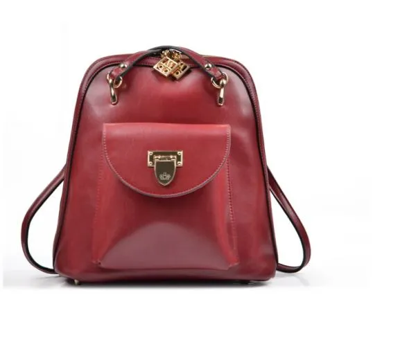 2 in 1 Backpack Handbag for Women with Gold Details