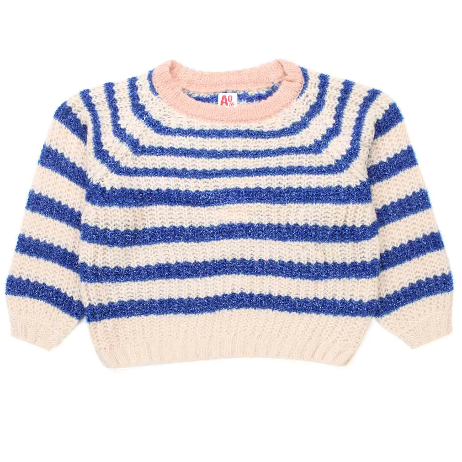 American Outfitters Beige Blue Striped Pullover For Girls And Teen