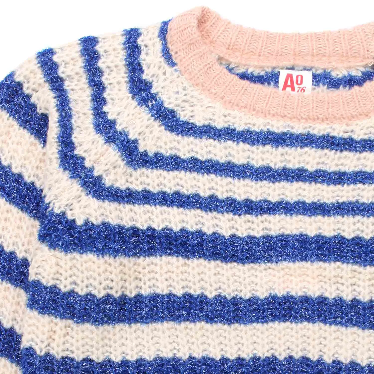 American Outfitters Beige Blue Striped Pullover For Girls And Teen