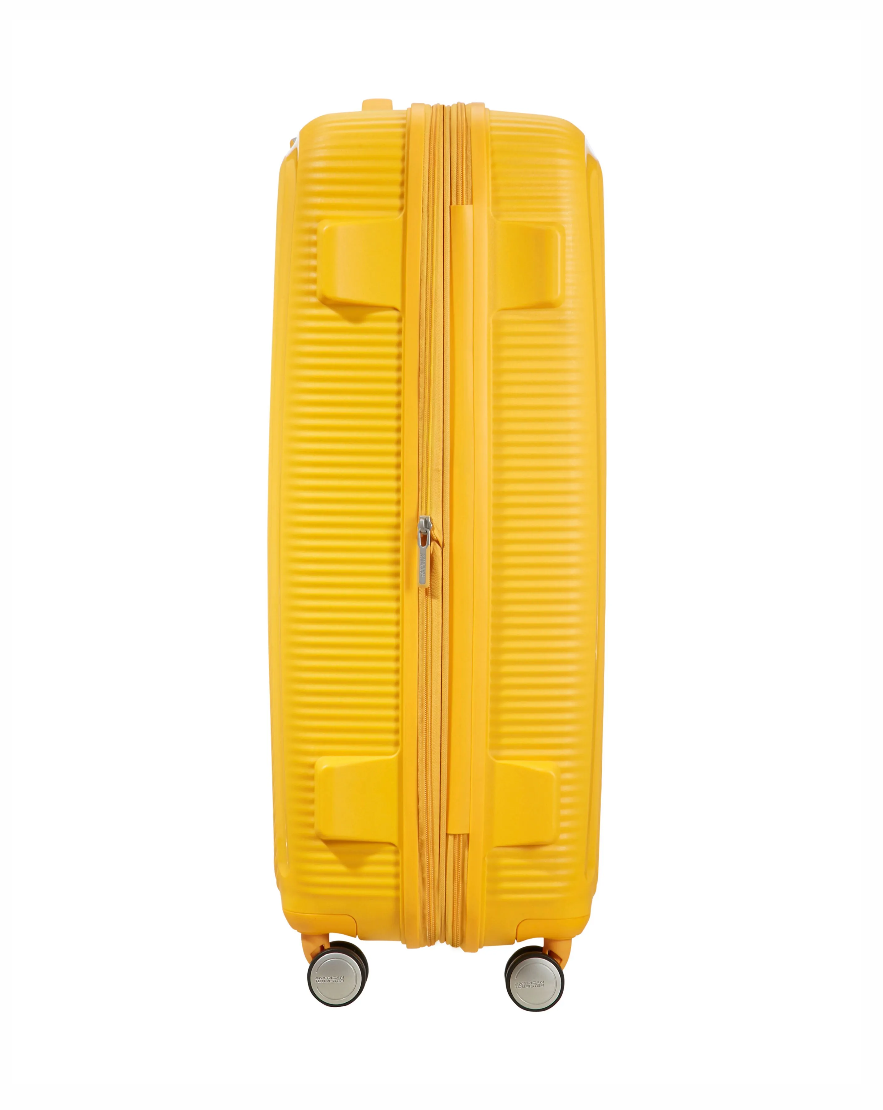 American Tourister Soundbox Spinner 77cm Large Suitcase Golden Yellow | Simply Be