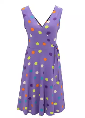 Aniston Print V-Neck Wrap Sleeveless Dress | Grattan