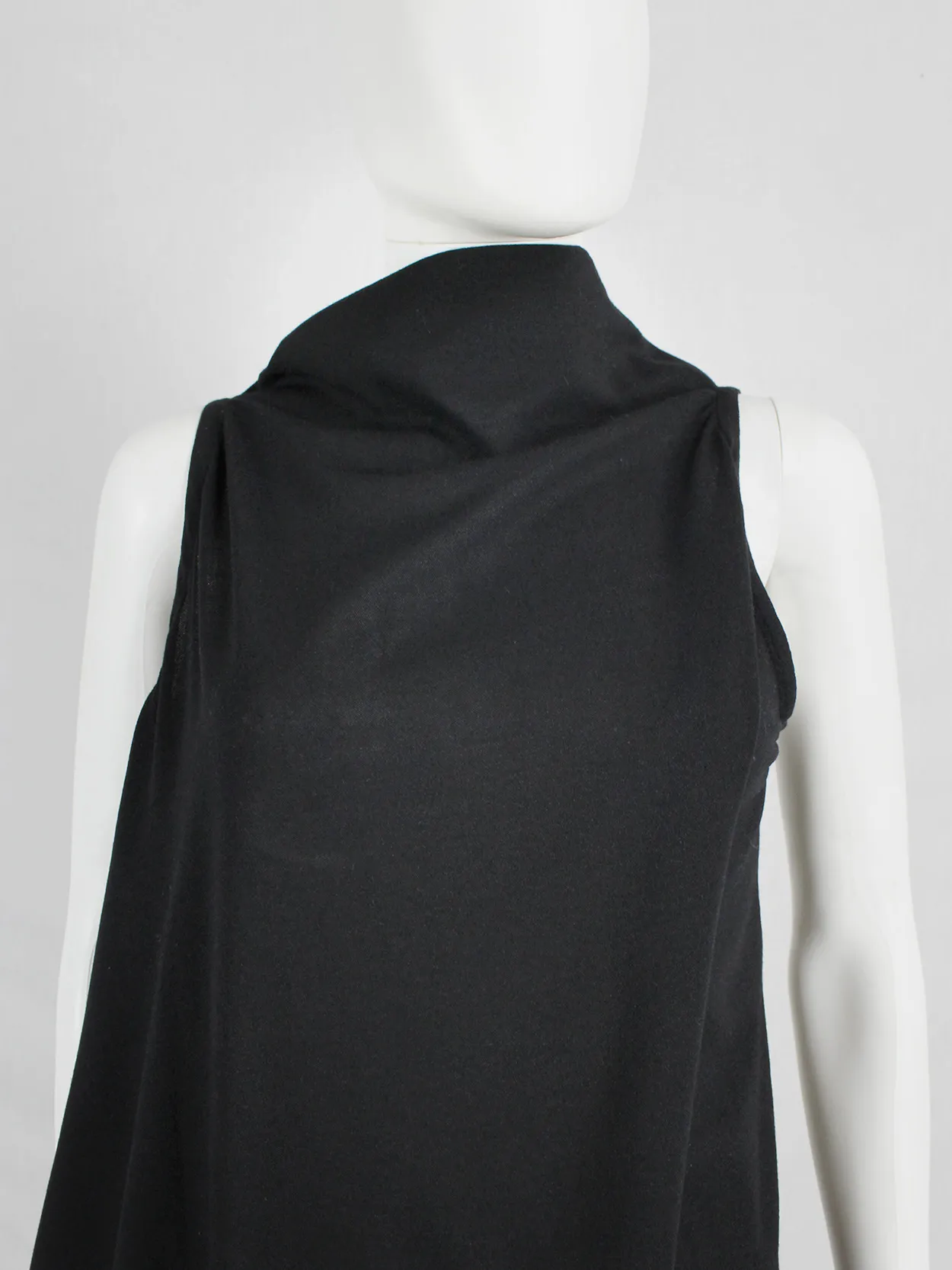 Ann Demeulemeester black asymmetric wrap dress