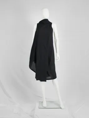 Ann Demeulemeester black asymmetric wrap dress