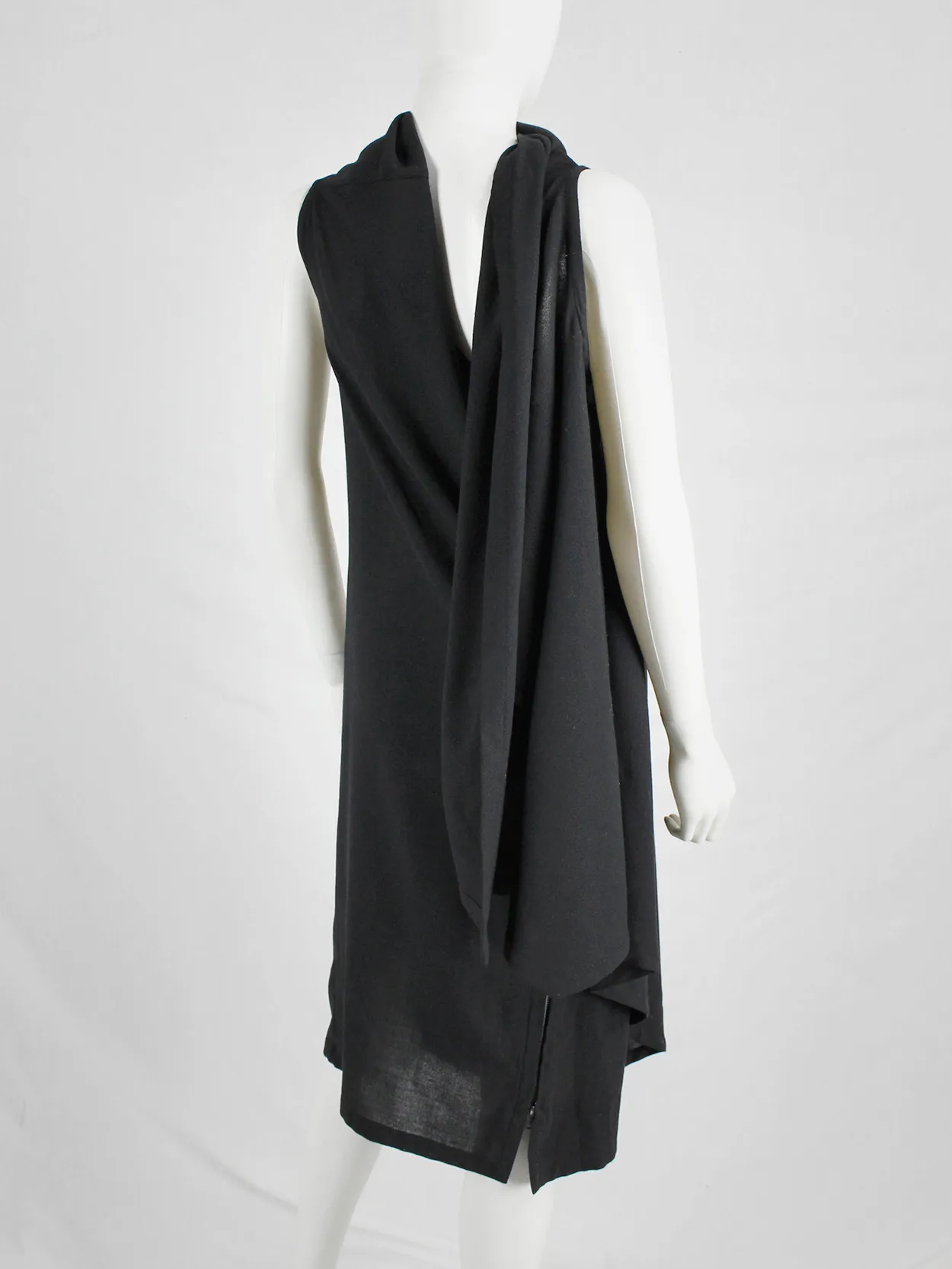 Ann Demeulemeester black asymmetric wrap dress