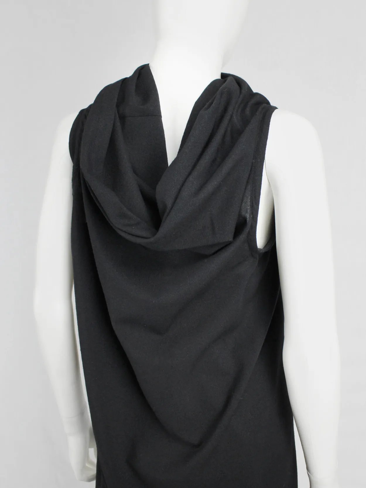 Ann Demeulemeester black asymmetric wrap dress