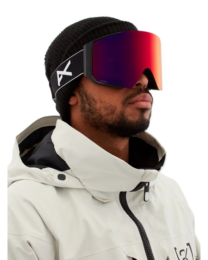 Anon Sync Snow Goggles + Bonus Lens - Black/Perceive Sunny Red Lens