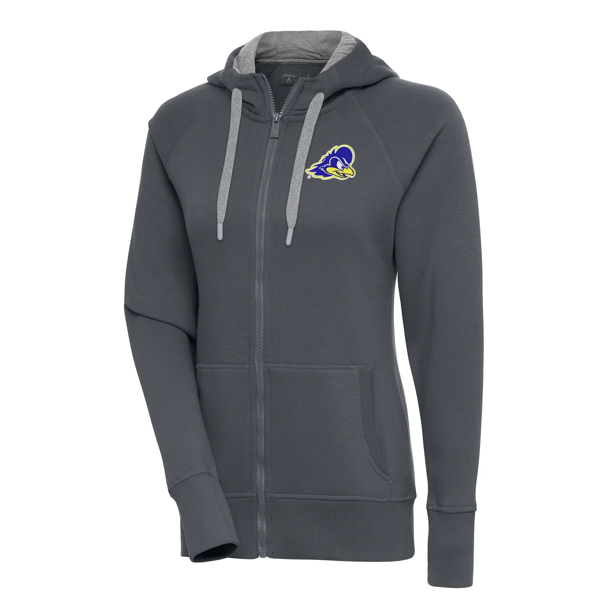 Antigua Delaware Fightin' Blue Hens Women's Charcoal Victory Full-Zip Hoodie