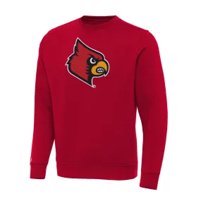 Antigua Louisville Cardinals Red Big & Tall Victory Crew Neck Pullover Sweatshirt