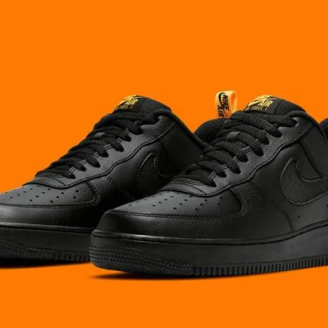 Authentic nike air force 1 '07 black laser orange cut out dc1429 002 men size