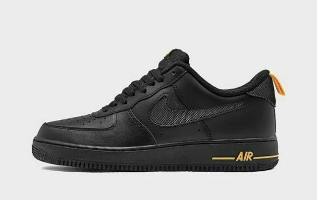 Authentic nike air force 1 '07 black laser orange cut out dc1429 002 men size