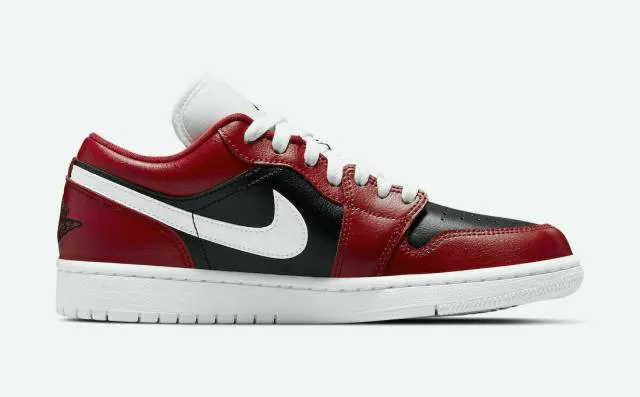 Authentic nike air jordan 1 low gym red chicago flip dc0774-603 women size