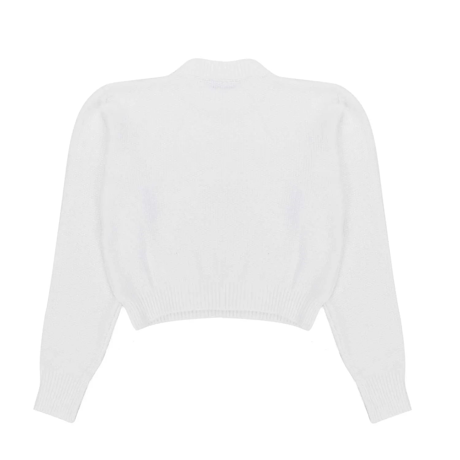 Balmain White Pullover With Gold Buttons For Teen Girl