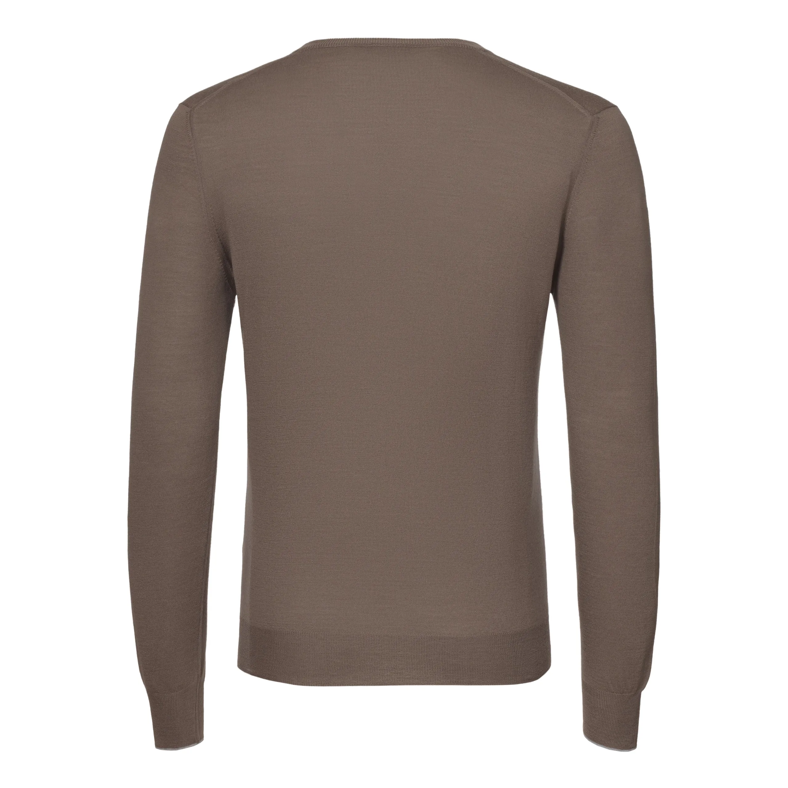  Barba Napoli V-Neck Virgin Wool Pullover in Coffee Brown