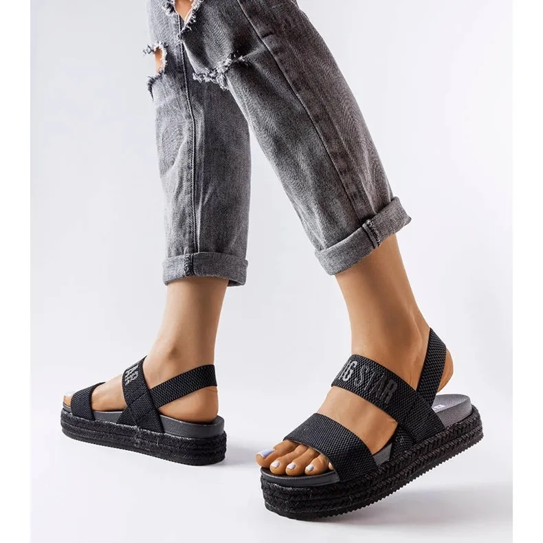 Black platform sandals from Big Star LL274856