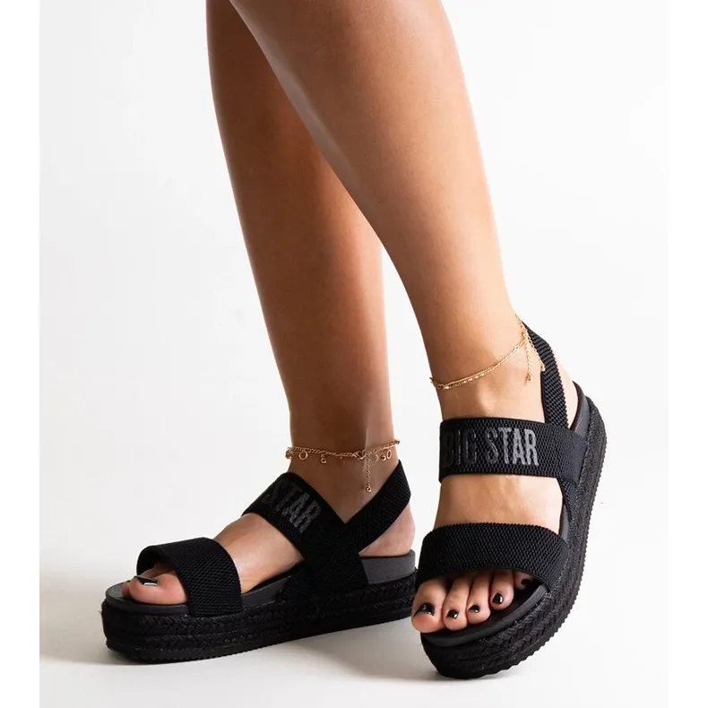 Black platform sandals from Big Star LL274856