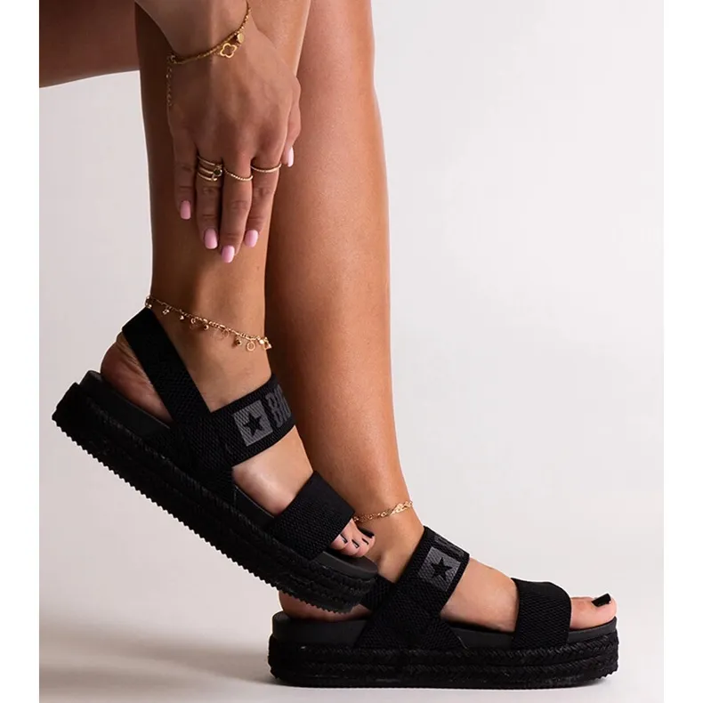 Black platform sandals from Big Star LL274856