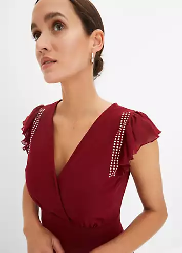 bonprix Flared Embellished Wrap Dress | Grattan