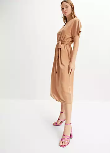 bonprix Satin Wrap Tie Waist Dress | Grattan