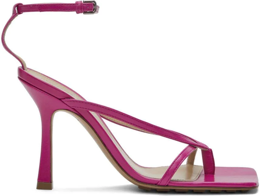 Bottega Veneta Pink Stretch Heeled Sandals