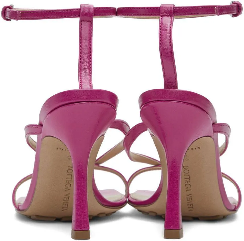 Bottega Veneta Pink Stretch Heeled Sandals