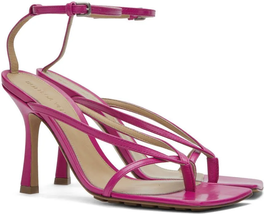 Bottega Veneta Pink Stretch Heeled Sandals