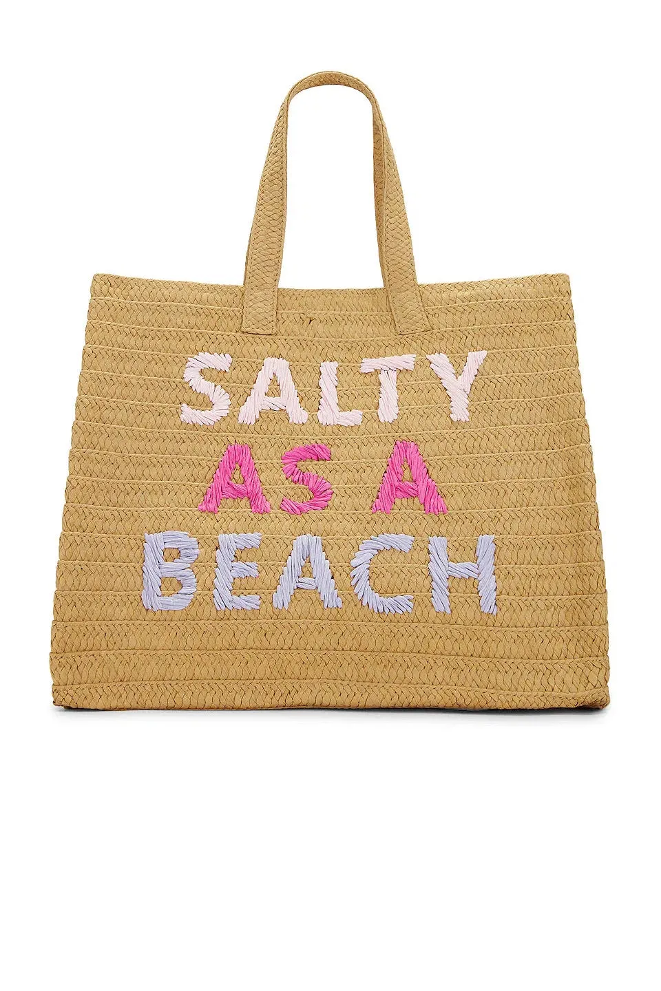 BTB LOS ANGELES SALTY AS A BEACH TOTE IN SAND FUCHSIA RAINBOW