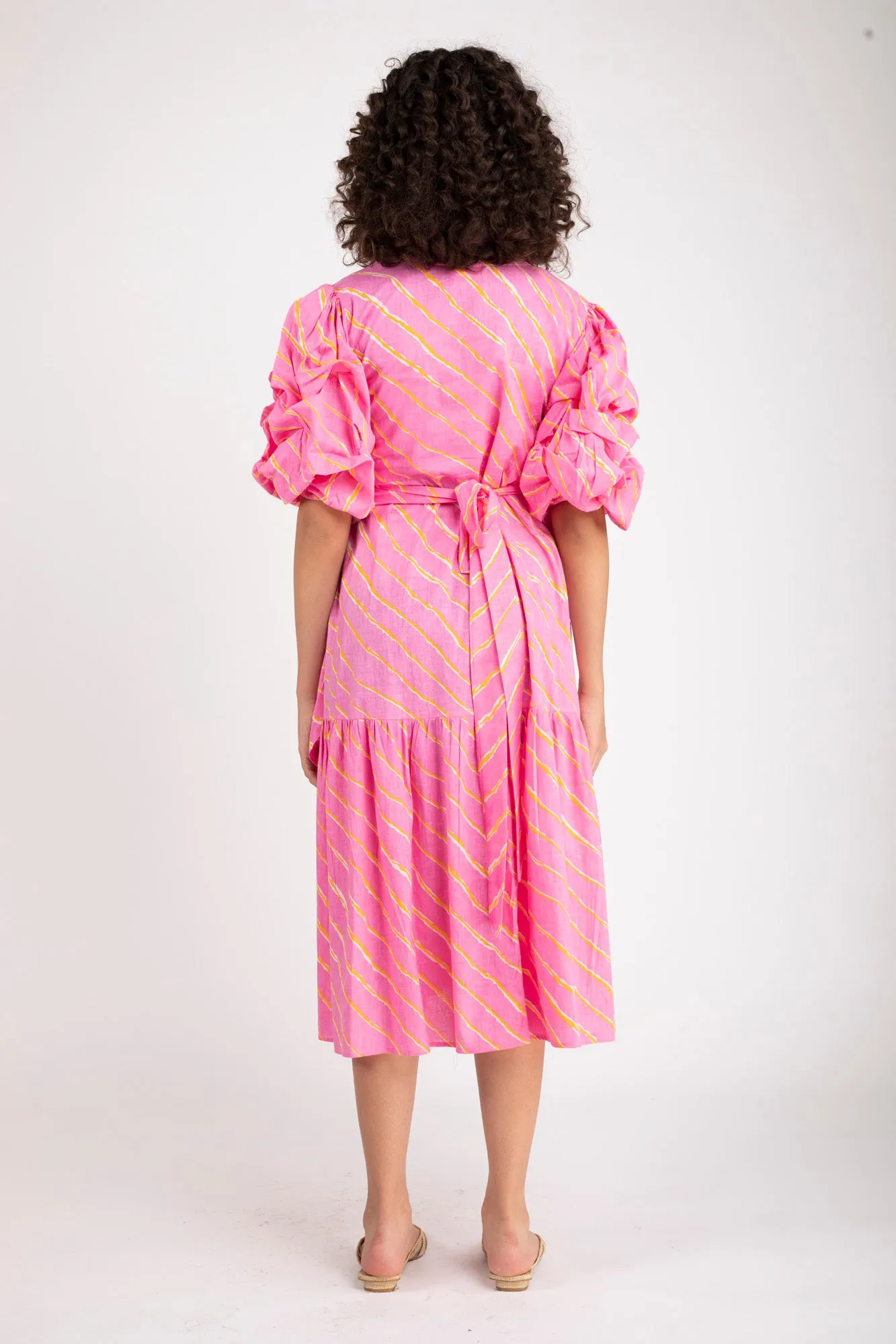 Bubblegum Pink Maternity & Nursing Frill Wrap Dress (100% Cotton)