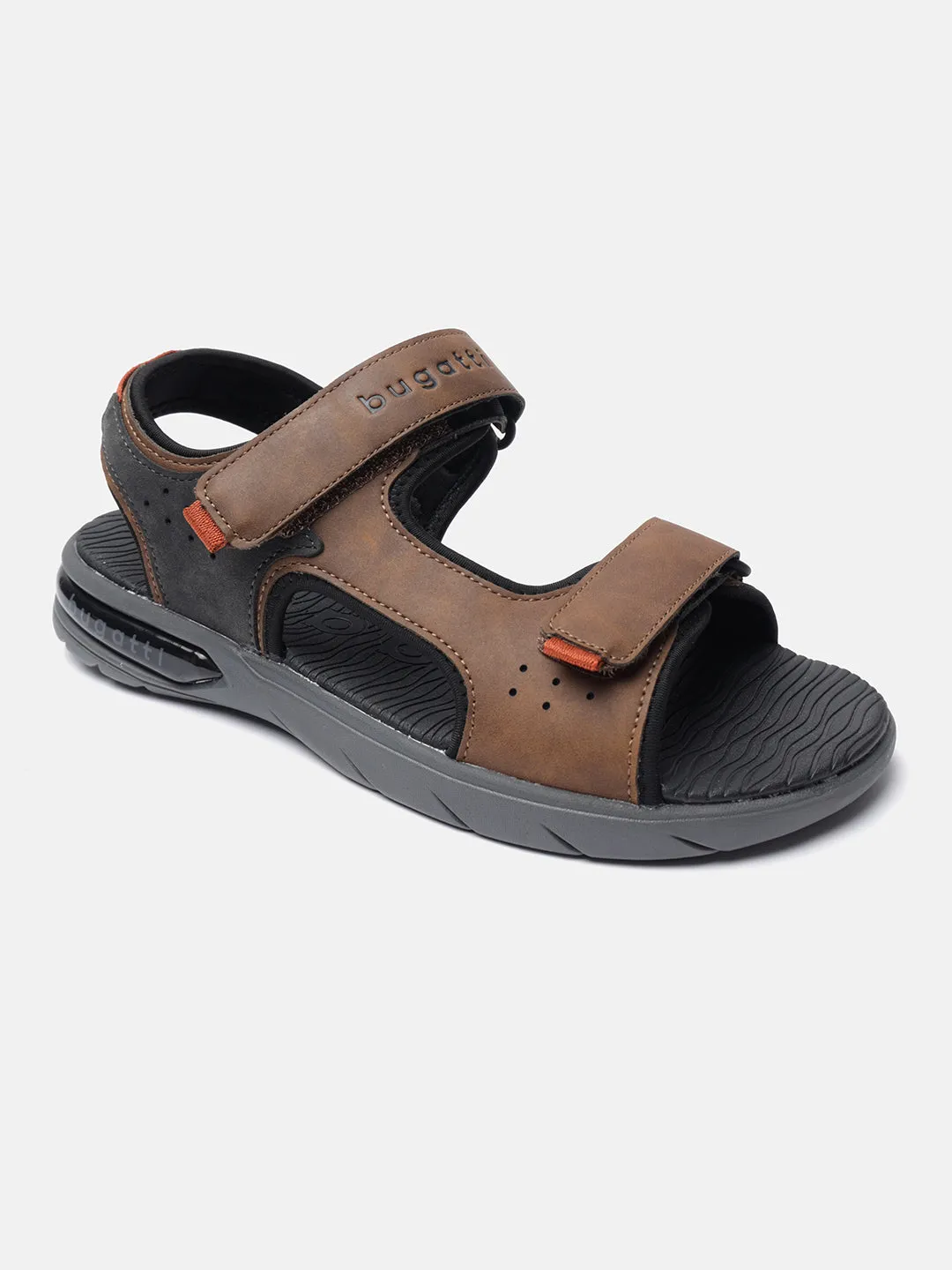 bugatti Brown & Black Back Strap Sandals