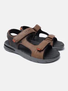 bugatti Brown & Black Back Strap Sandals