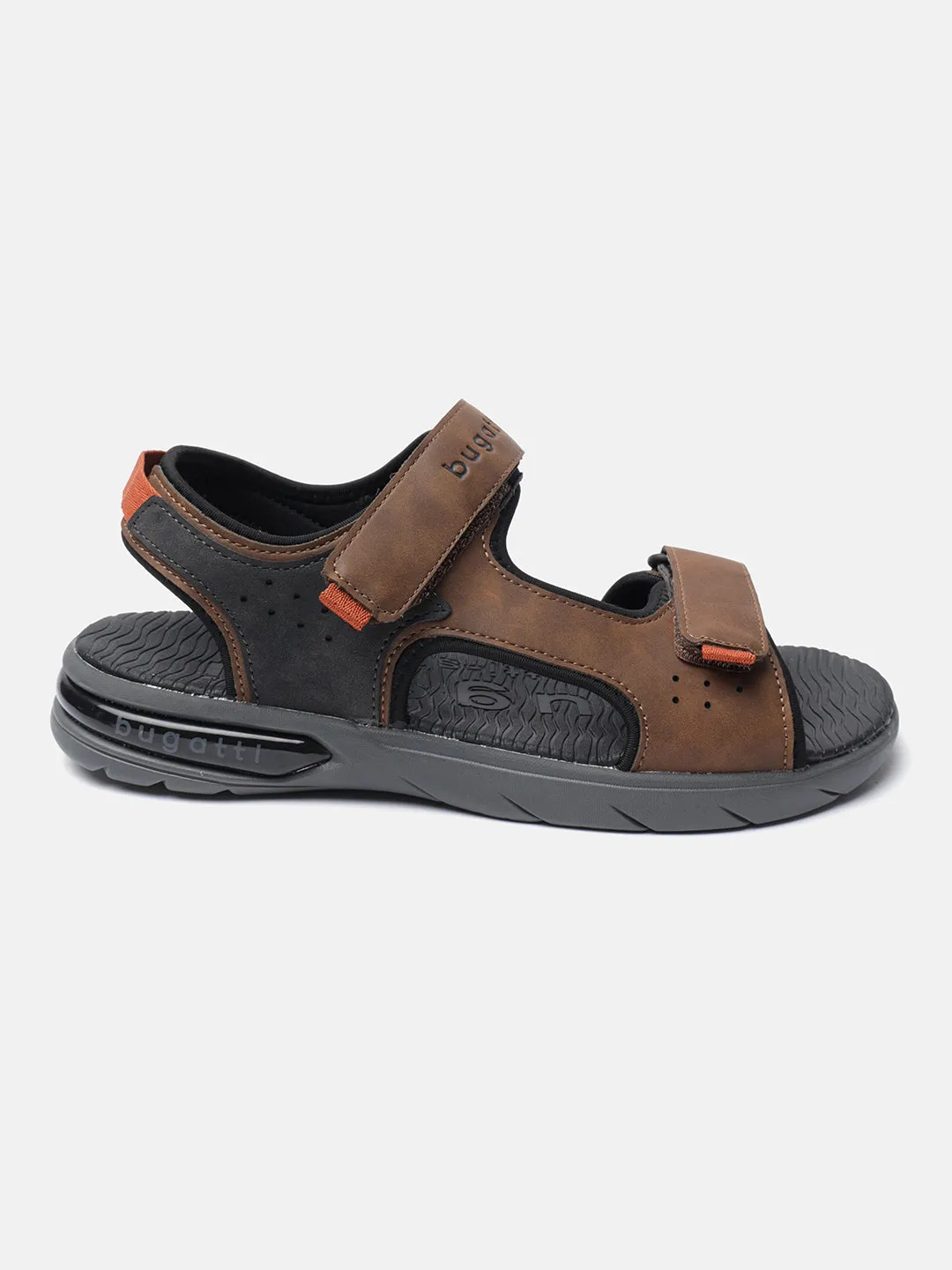 bugatti Brown & Black Back Strap Sandals