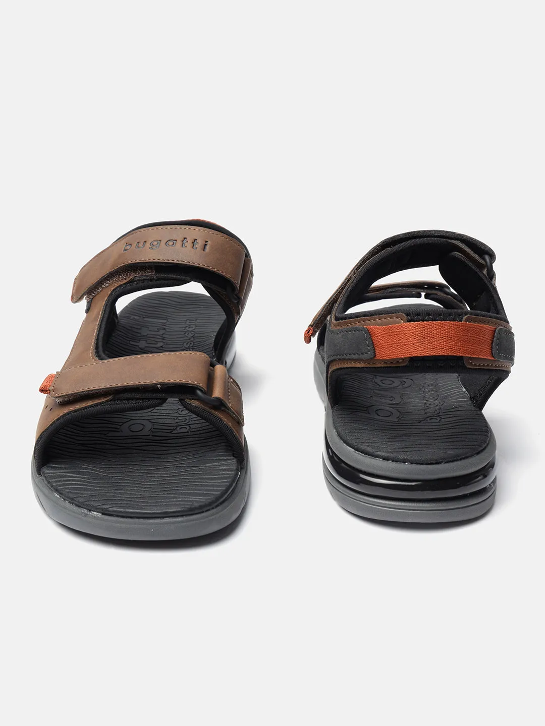 bugatti Brown & Black Back Strap Sandals