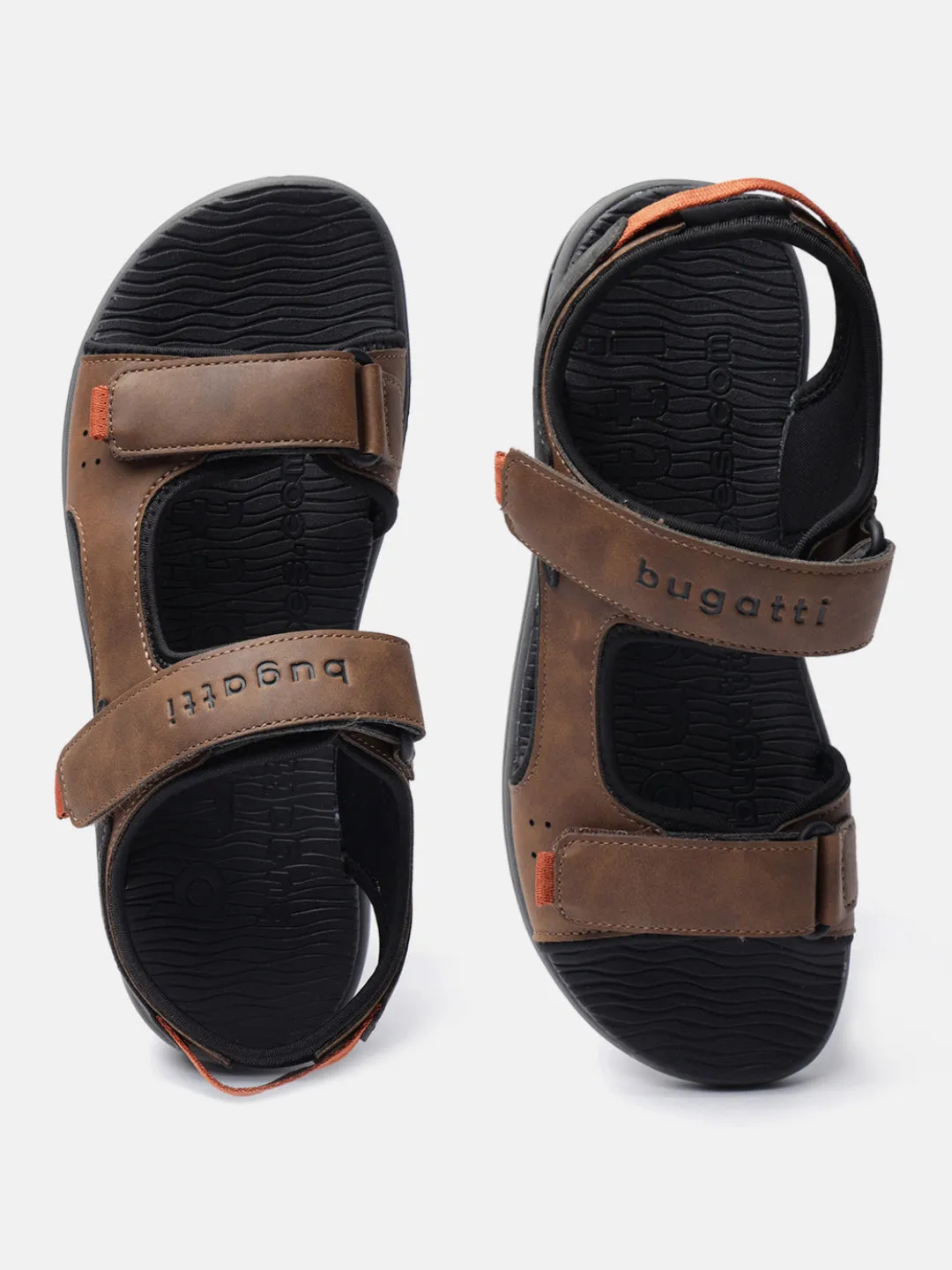 bugatti Brown & Black Back Strap Sandals