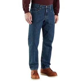 Carhartt Men's Relaxed Fit Flannel-Lined 5-Pocket Jeans - Canal