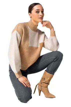 Caroline Biss BEIGE COLORBLOCK PULLOVER