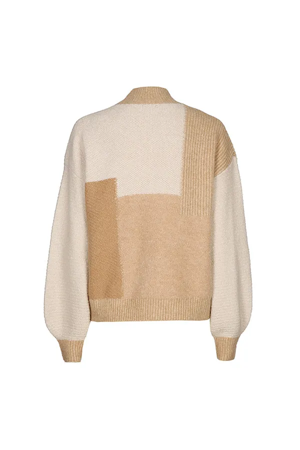 Caroline Biss BEIGE COLORBLOCK PULLOVER