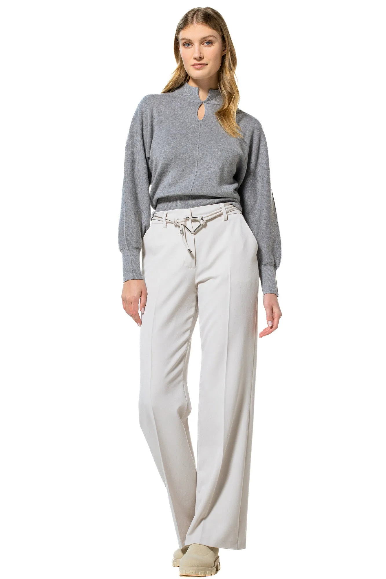 Caroline Biss GREY COMFORTABLE STRETCH PULLOVER