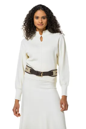 Caroline Biss WHITE COMFORTABLE STRETCH PULLOVER