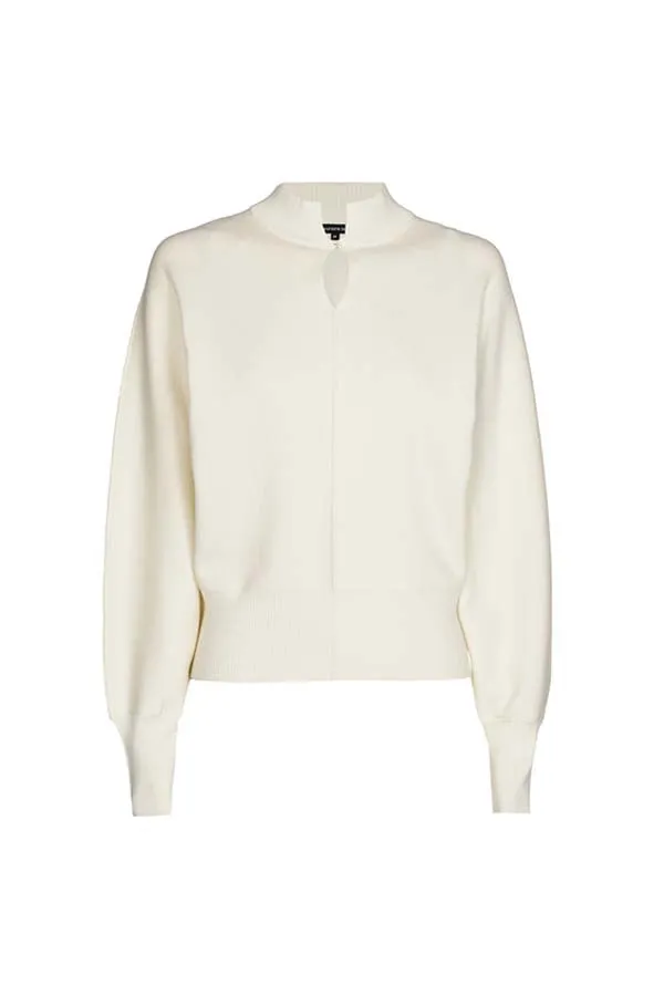 Caroline Biss WHITE COMFORTABLE STRETCH PULLOVER