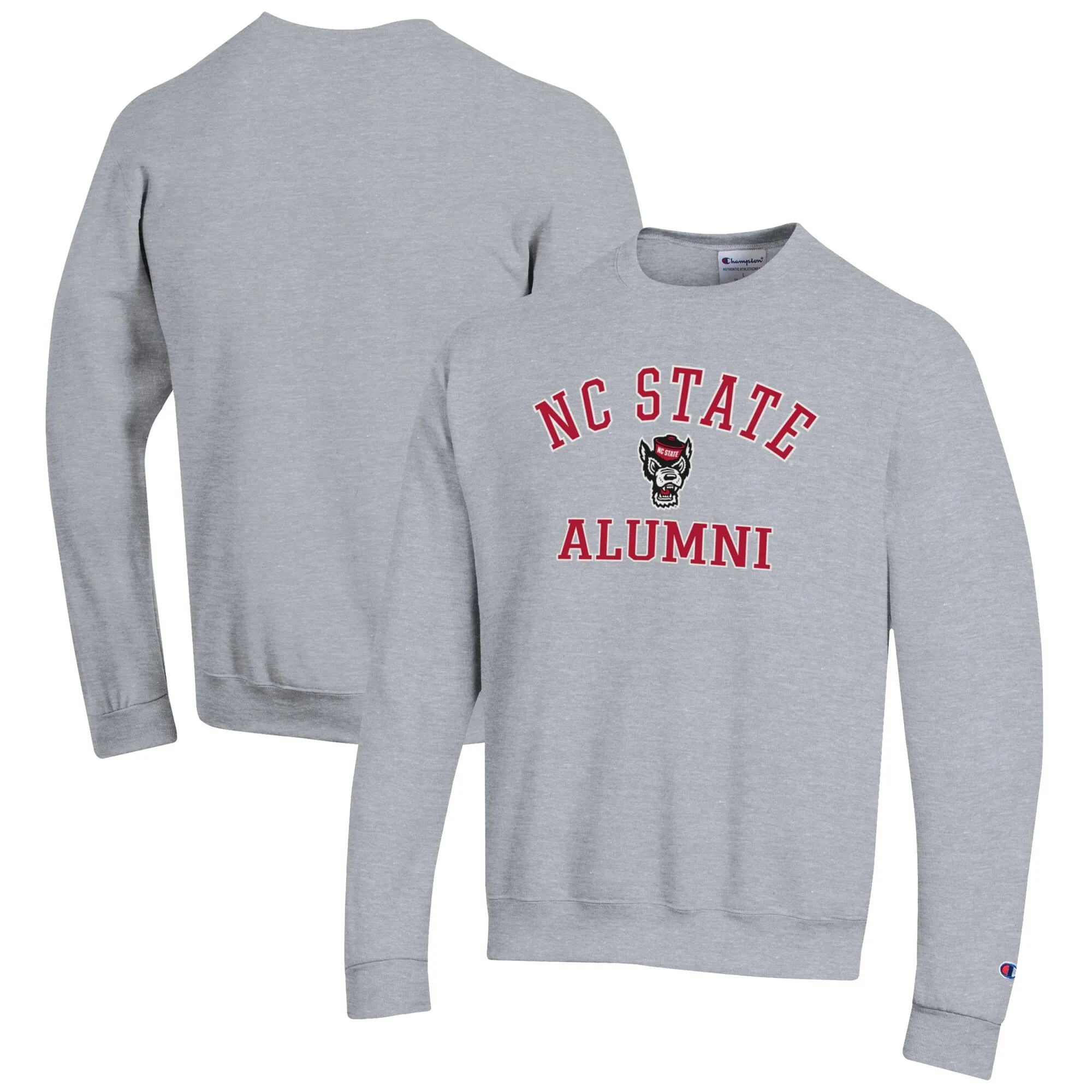 Champion  NC State Wolfpack Gray Alumni Logo Arch Pullover Sweatshirt