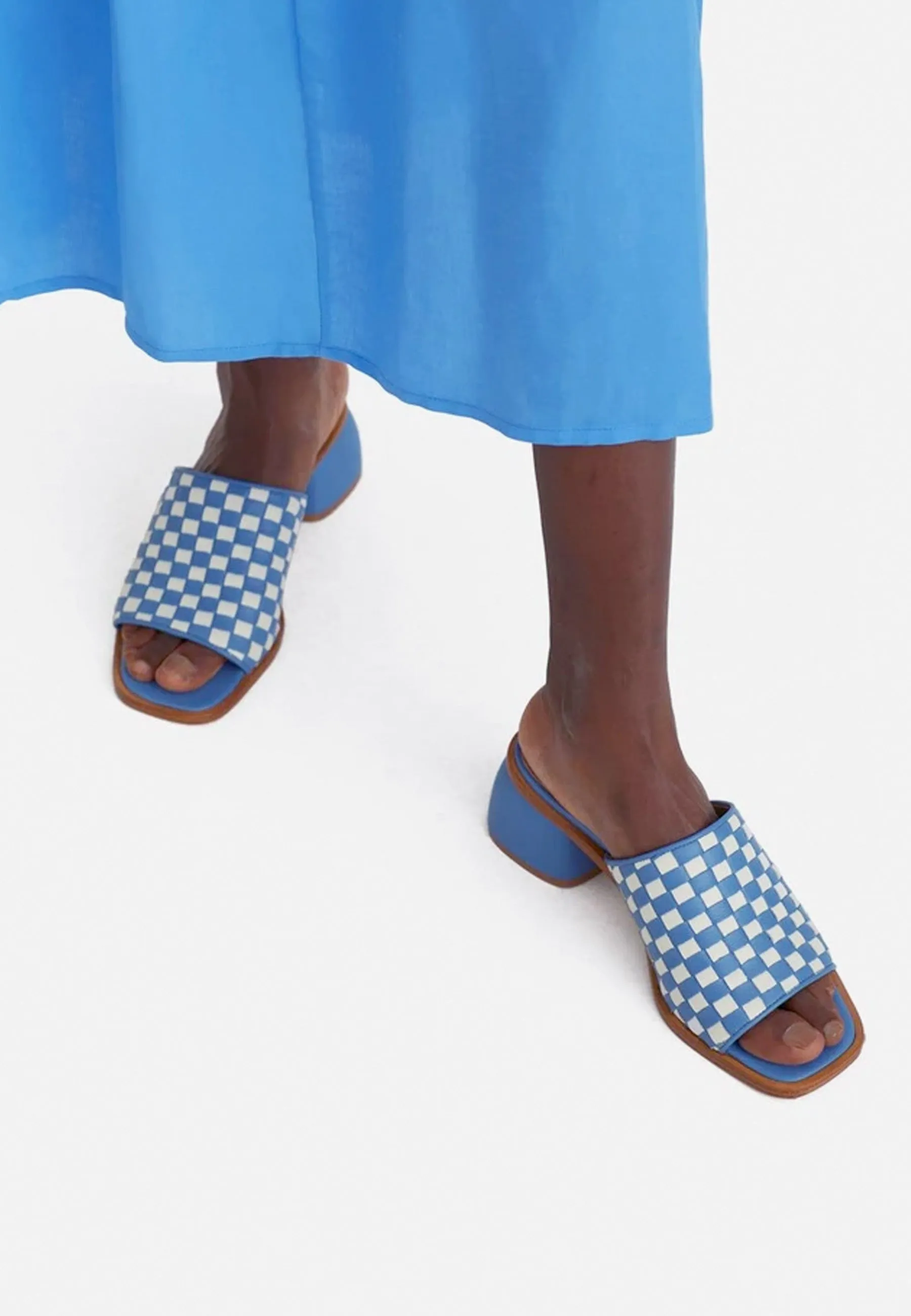 Chess Sandals - sky blue