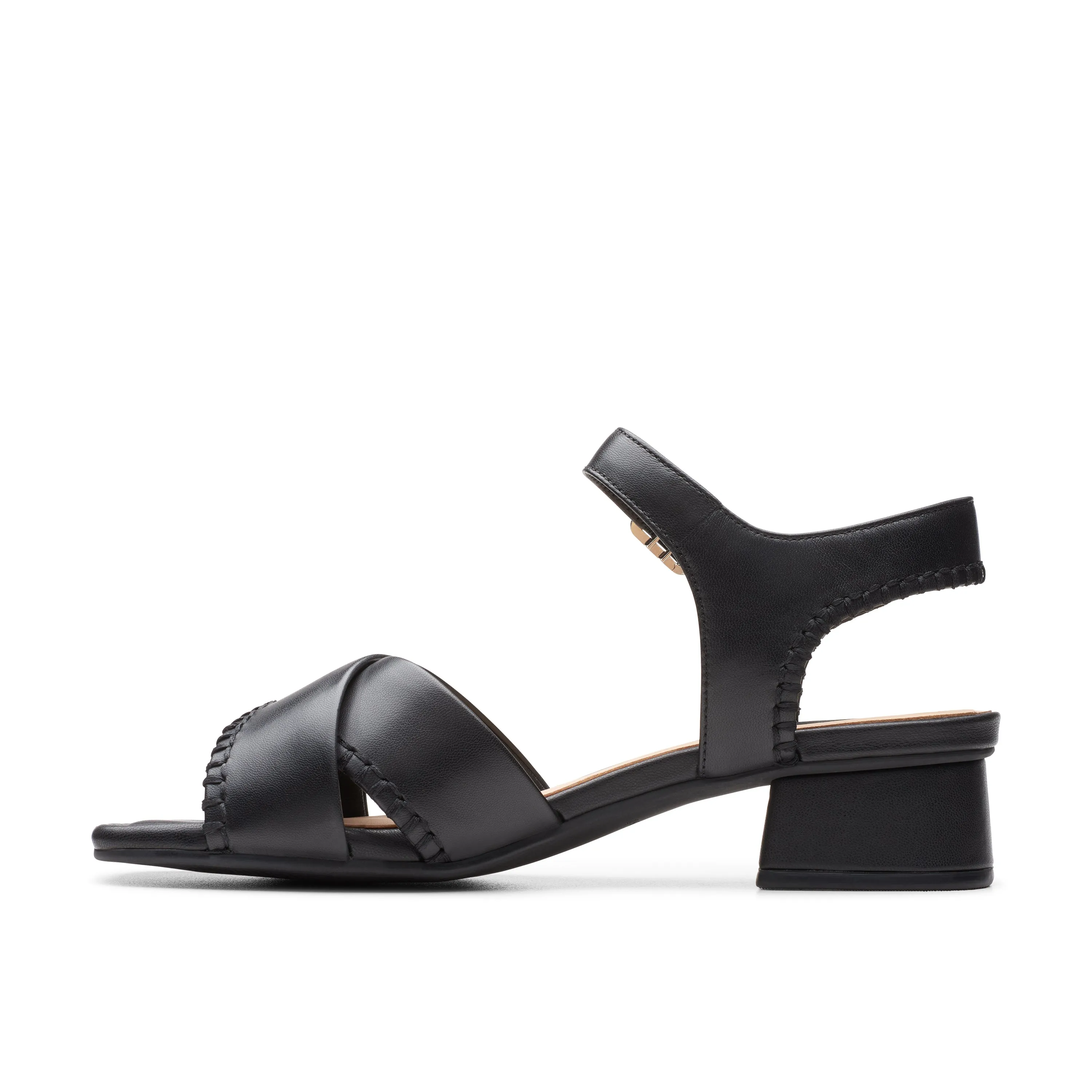 CLARKS | SANDALIAS CASUAL MUJER | SERINA35 CROSS BLACK LEATHER | NEGRO