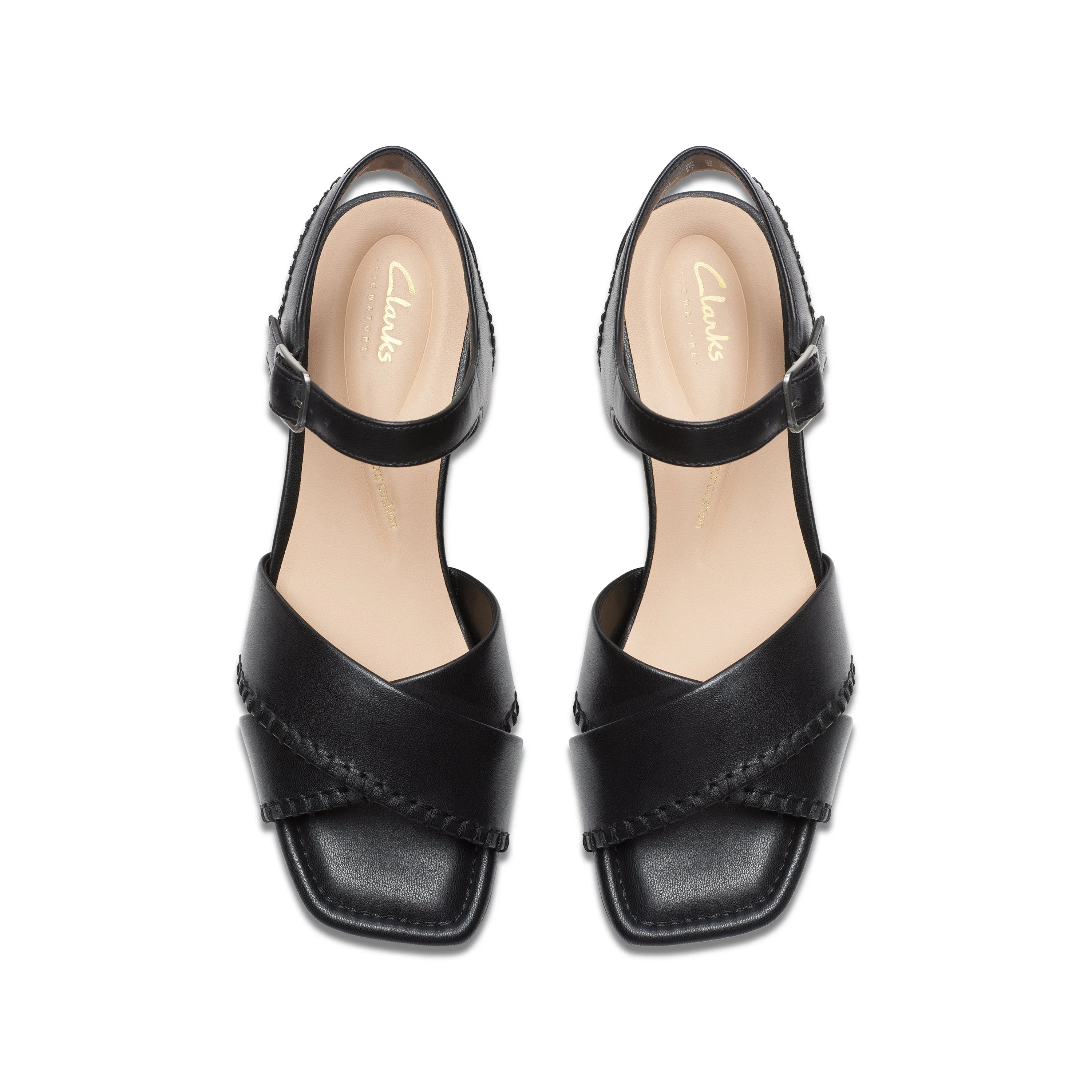 CLARKS | SANDALIAS CASUAL MUJER | SERINA35 CROSS BLACK LEATHER | NEGRO