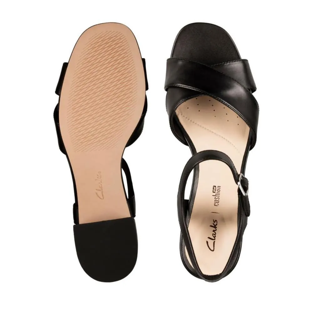 Clarks Sheer35 Strap 26148433 Women's Summer Black Leather Sandals