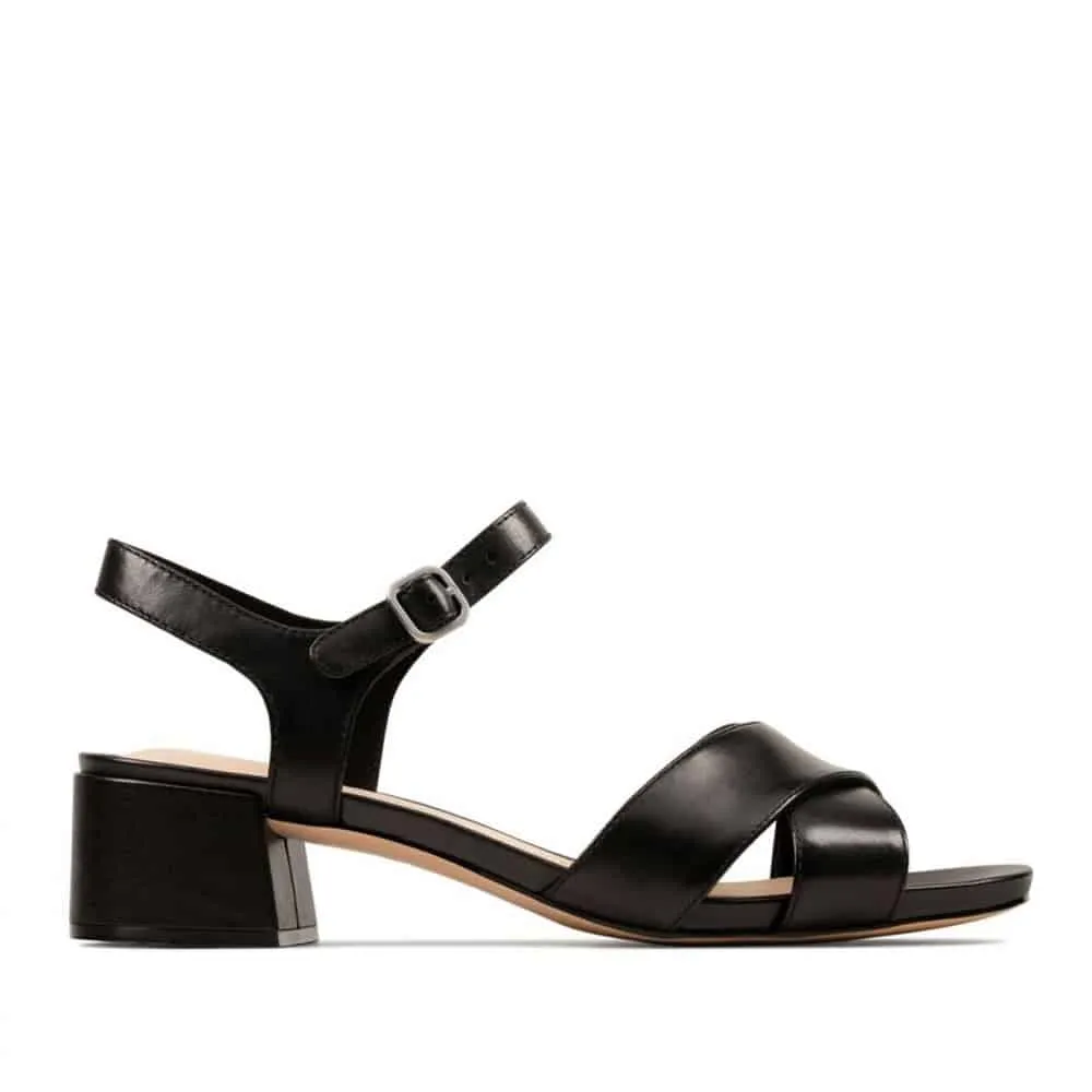 Clarks Sheer35 Strap 26148433 Women's Summer Black Leather Sandals