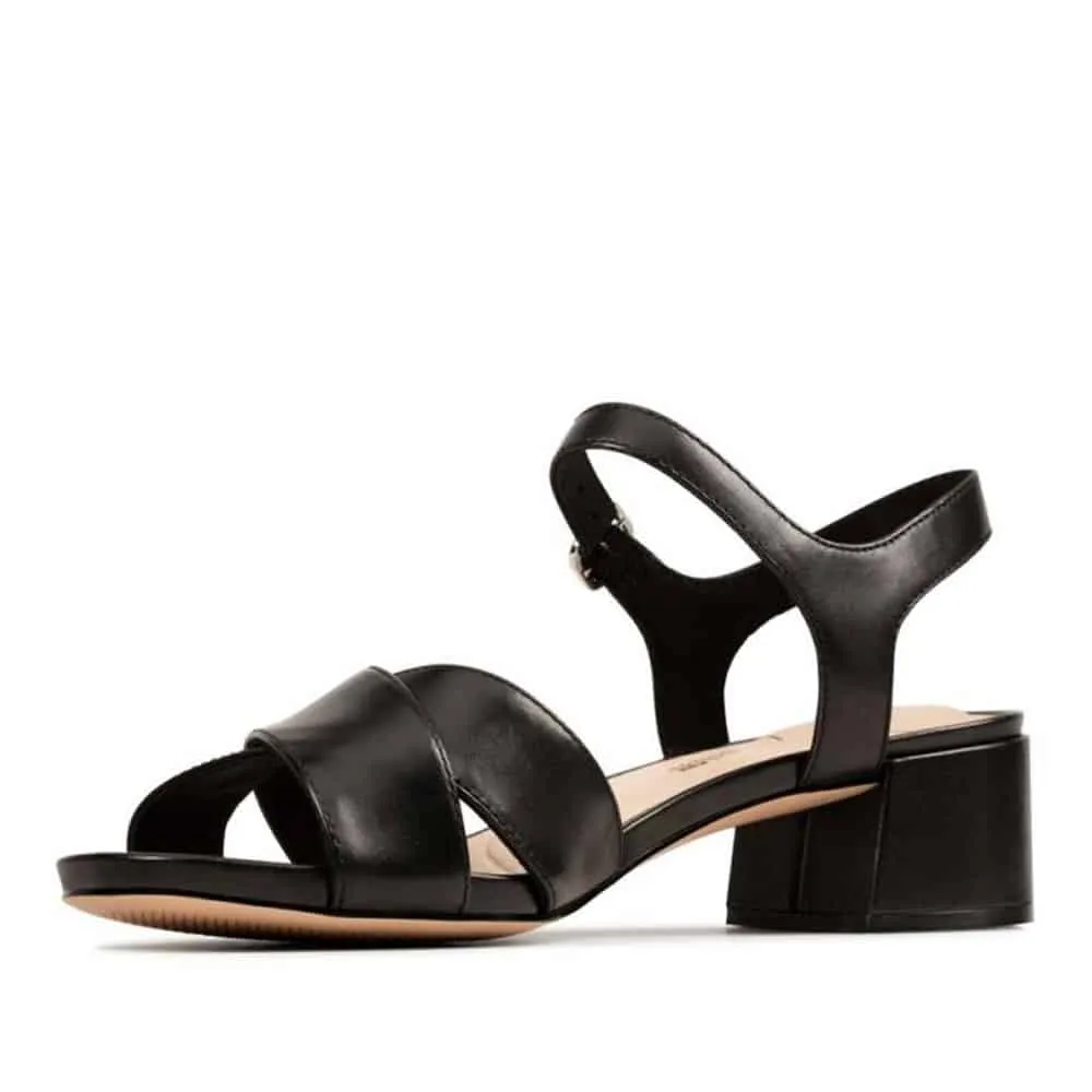 Clarks Sheer35 Strap 26148433 Women's Summer Black Leather Sandals