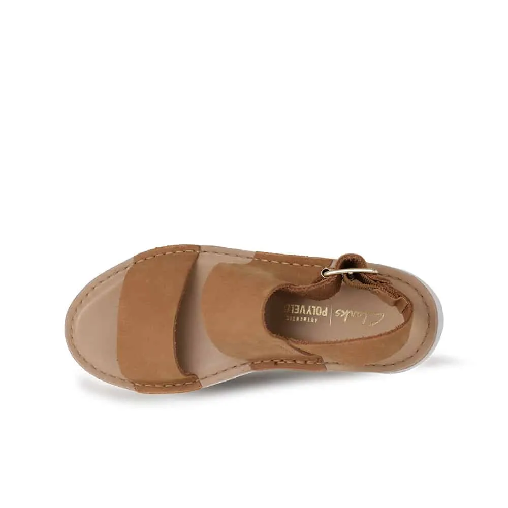 Clarks Velhill Strap 26170823 Women's Sandals for Summer in Light Tan Nubuck