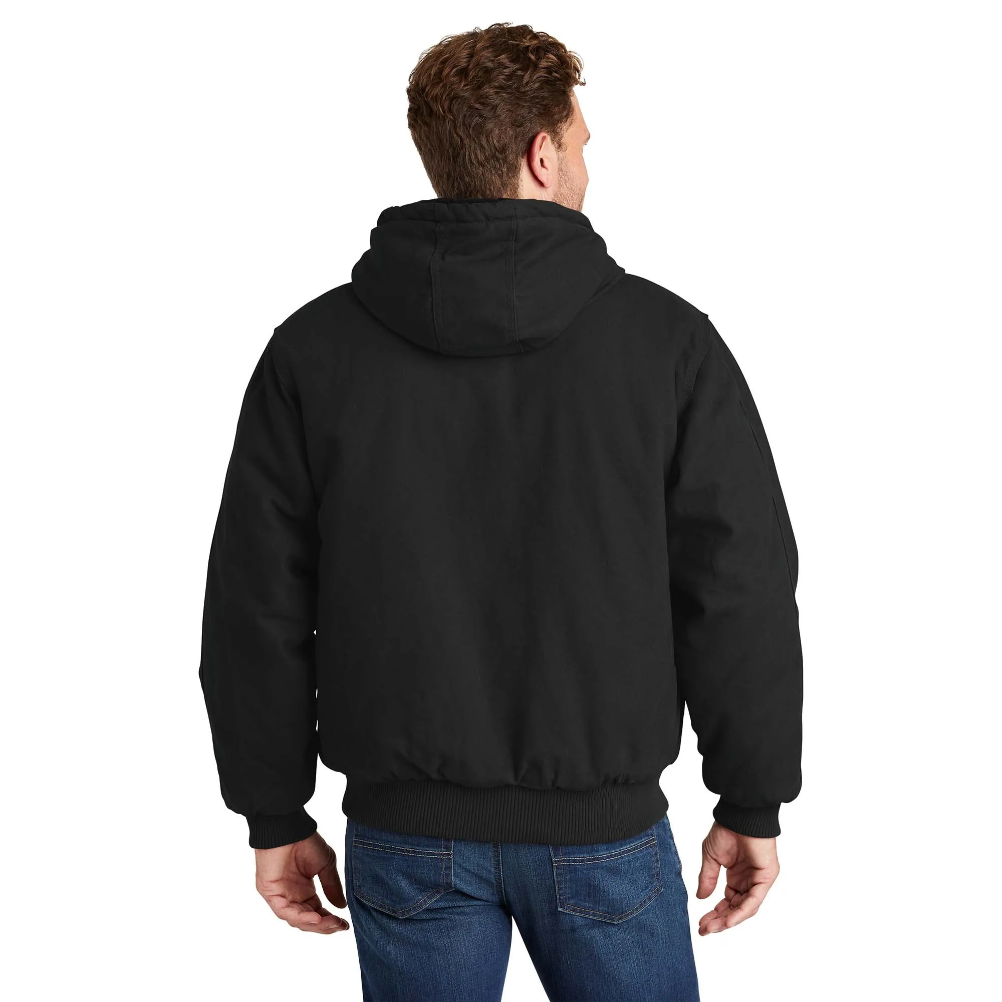 CornerStone CSJ41 Washed Duck Cloth Insulated Hooded Work Jacket - Black