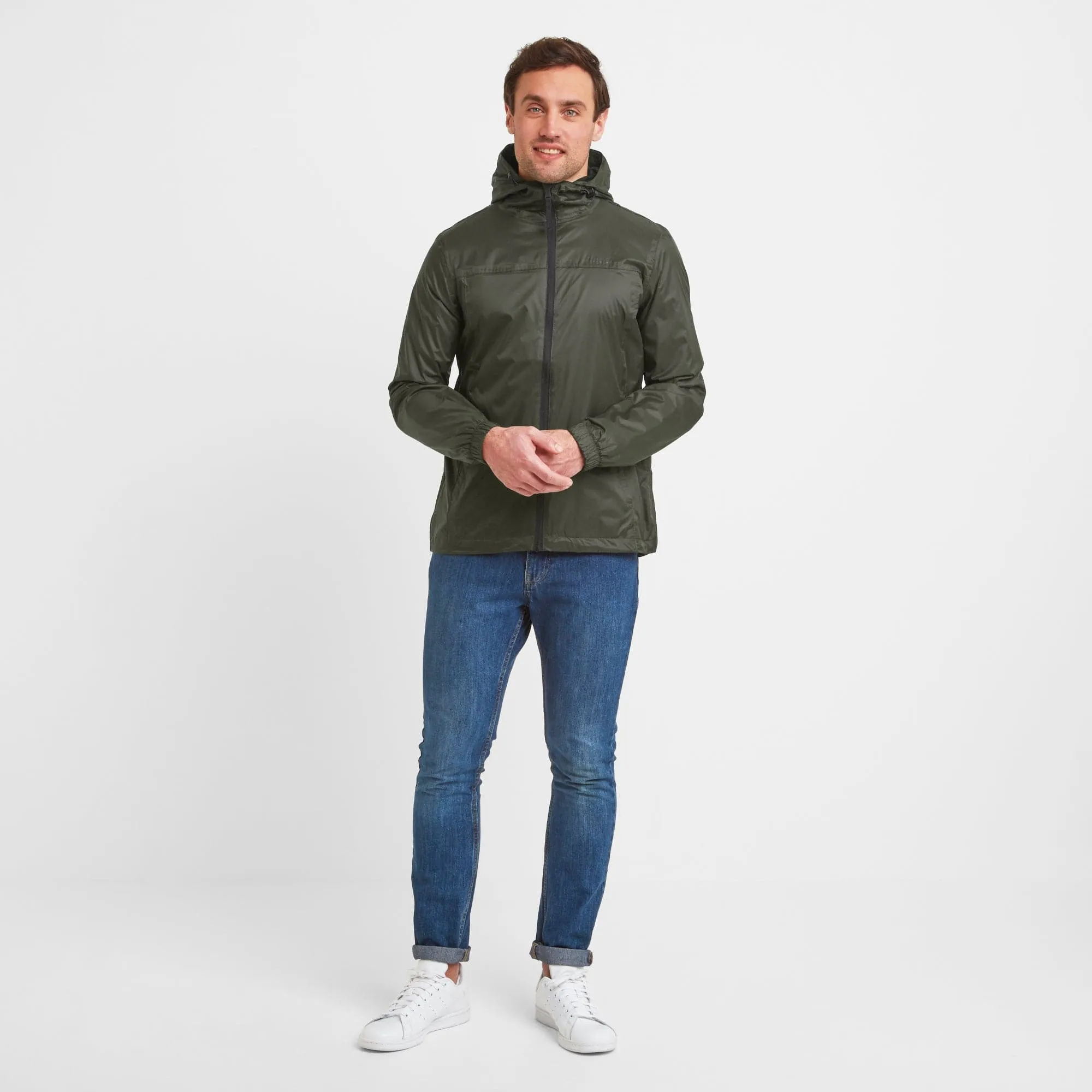 Craven Mens Waterproof Packaway Jacket - Dark Khaki