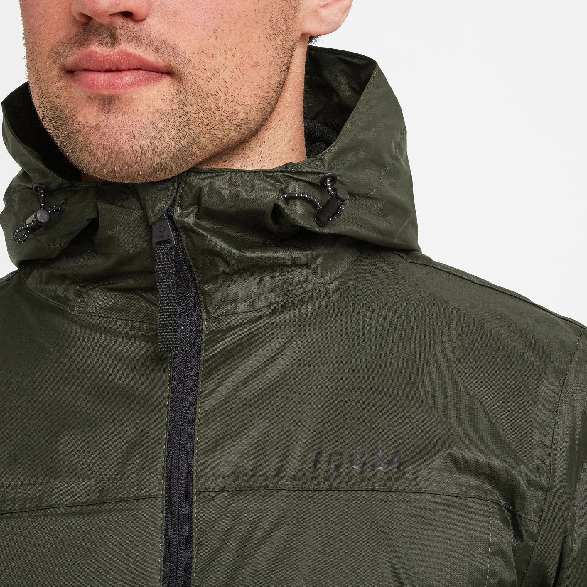 Craven Mens Waterproof Packaway Jacket - Dark Khaki